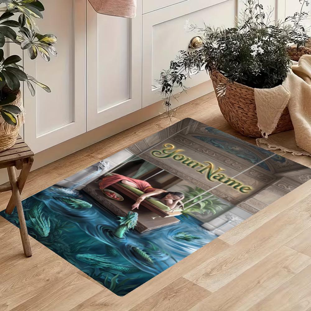 Gothic Illustrations Customize Your Name Kitchen Rug Runner Rug Laundry Mat Hallway Entryway The Best Gift Choice