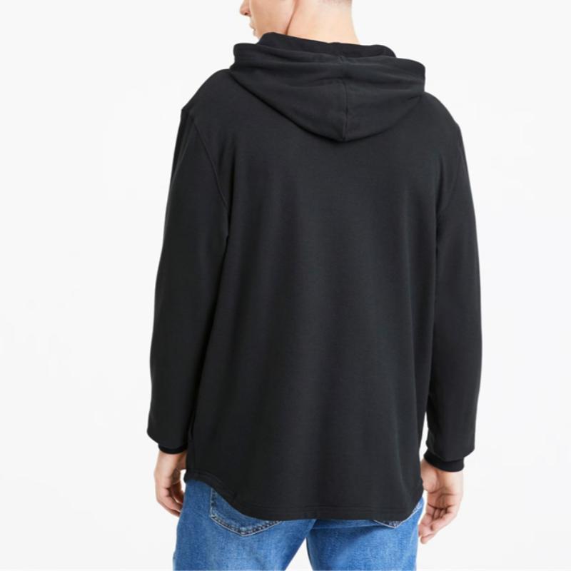Puma Solid Color Casual Drawstring Hoodie Unisex Hoodies Black 582678-01
