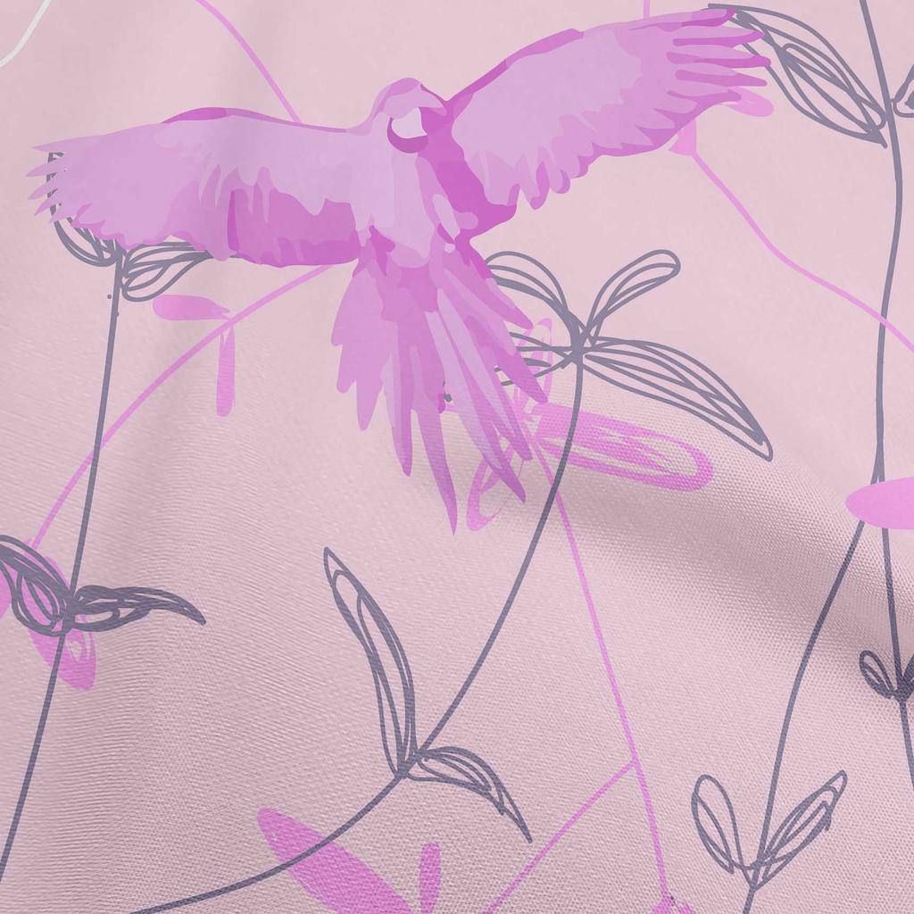 oneOone Cotton Flex Dark Rose Brown Fabric Tropical Parrot With Leaves Diy Clothing Quilting Fabric Print Fabric By Yard 40 Inch