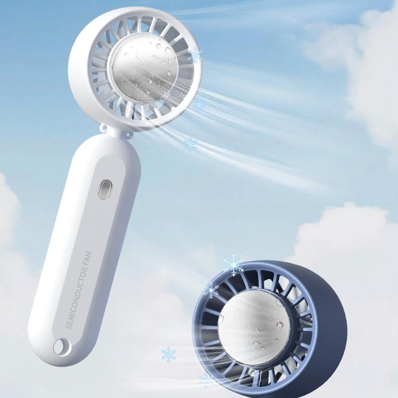 Plastic Mini Foldable Fan Rechargeable Bladeless Handheld Fan Cooling Electric Fan 3 Speed Adjustment for Outdoor Travel