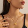 Fashion Vintage Pearl Flower Geometric Irregular Necklace Earring Set Personality Jewelry