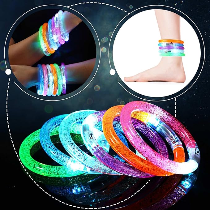 10pcs LED Bracelets Glow In The Dark Light Up Bracelets Glow Sticks  LED Luminous Bangle Bracelet Neon Wedding Party Supplies