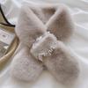 1Pc Plush Soft Scarf Warm Fur Collar Wind-resistant Clothing Accessories Skin-friendly Lace Pearl