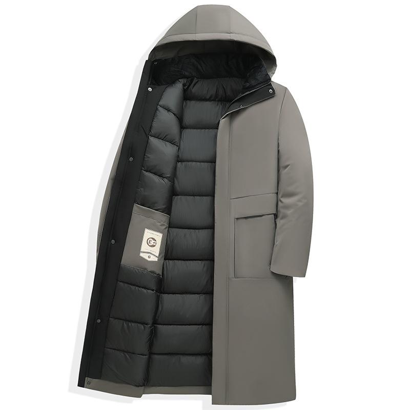 Men's Winter Warm Full Length Hooded Jackets Windproof Padded Coat Thick Quilted Parka Jacket for Men Windbreaker Business Work Jackets with Hood