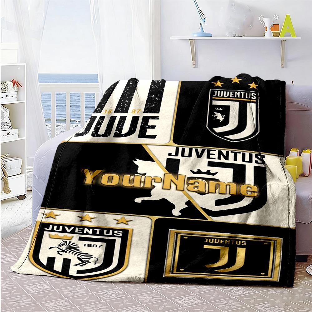 Juventus Personalized Name Blanket Multi-purpose Personalized Blanket Soft Warm Cozy Versatile for Office Chair Home Decor Bed Bedding