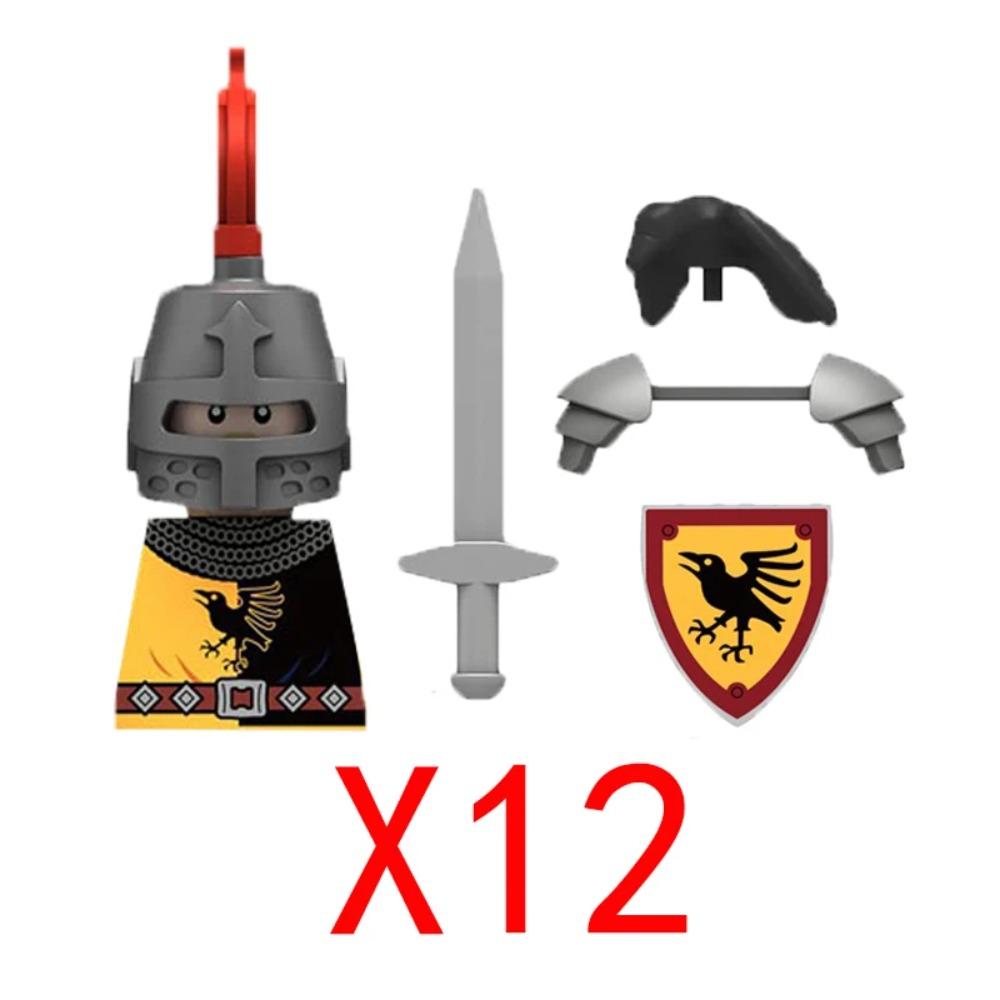 Medieval Military Building Blocks Solider Figures Gifts Weapons Shields Helmets Lionheart Teutonic Knights Militiaman Farmer MOC