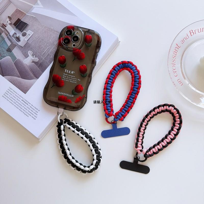 New Handwoven Mobile Phone Universal Lanyard Wrist Strap Hand Pull Rope Short Rope Mobile Phone Fashion Pendant Pendant