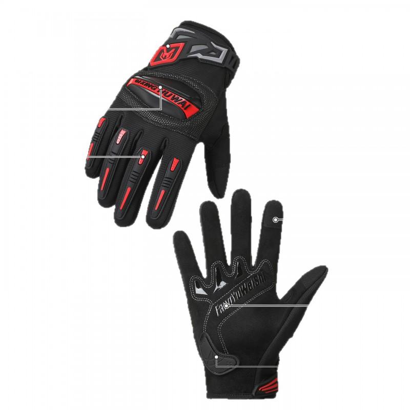 Mens Full Finger Motorcycle Gloves Breathable Riding Bike Cycling Anti-Slip Impact Protection