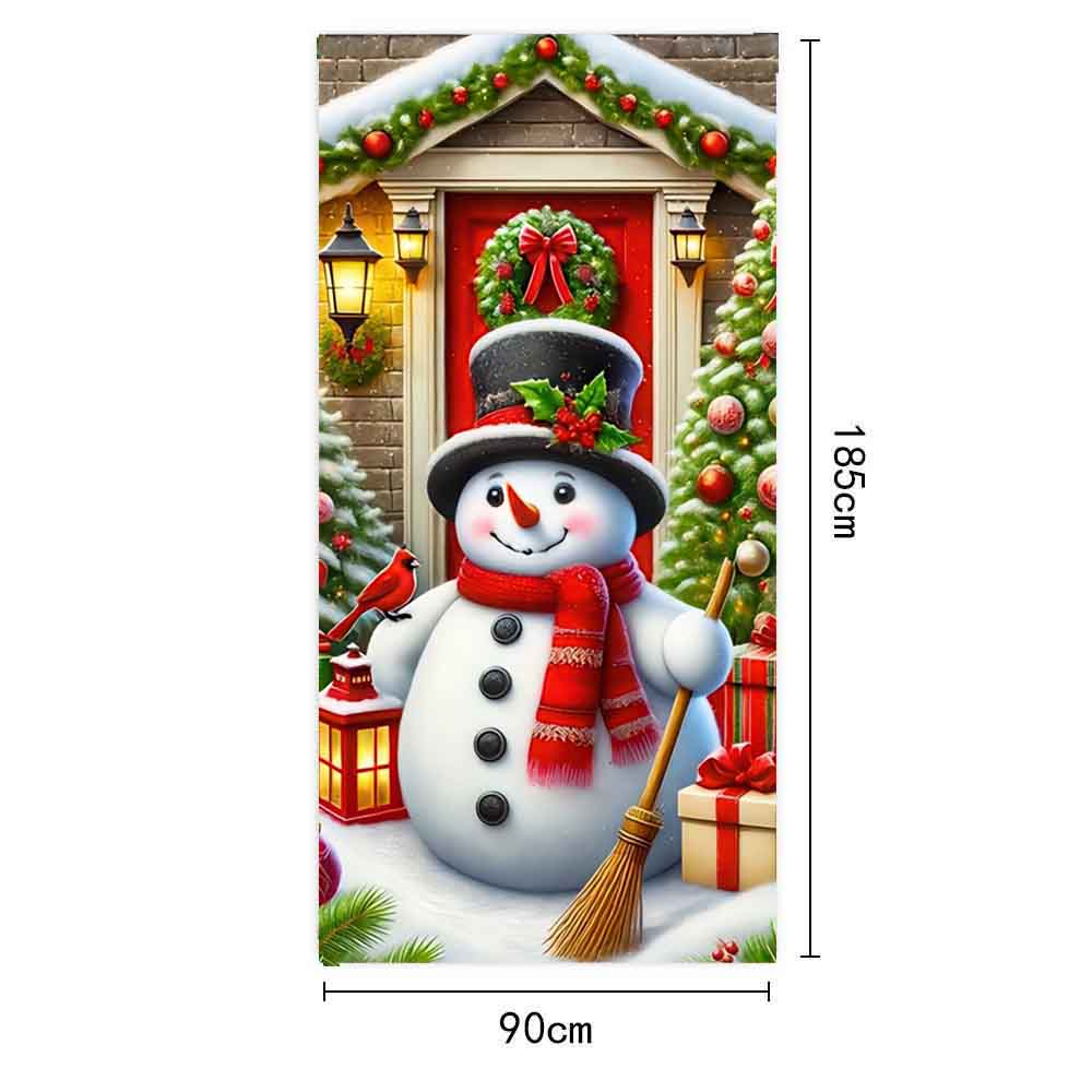 Christmas Nutcracker Door Cover Door Gingerbread Banner Xmas Outdoor Decoration for Front Door Porch Christmas Party Supplies