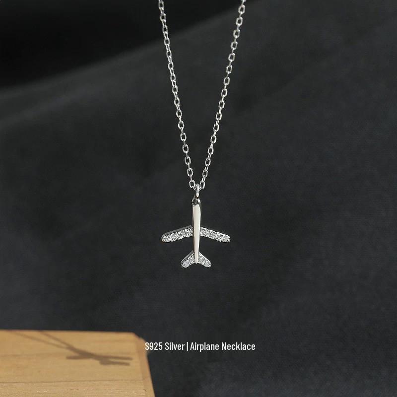 Beixi Silver Airplane Necklace: 2024 New Style S925 Sterling Silver Luxury Clavicle Chain for Women