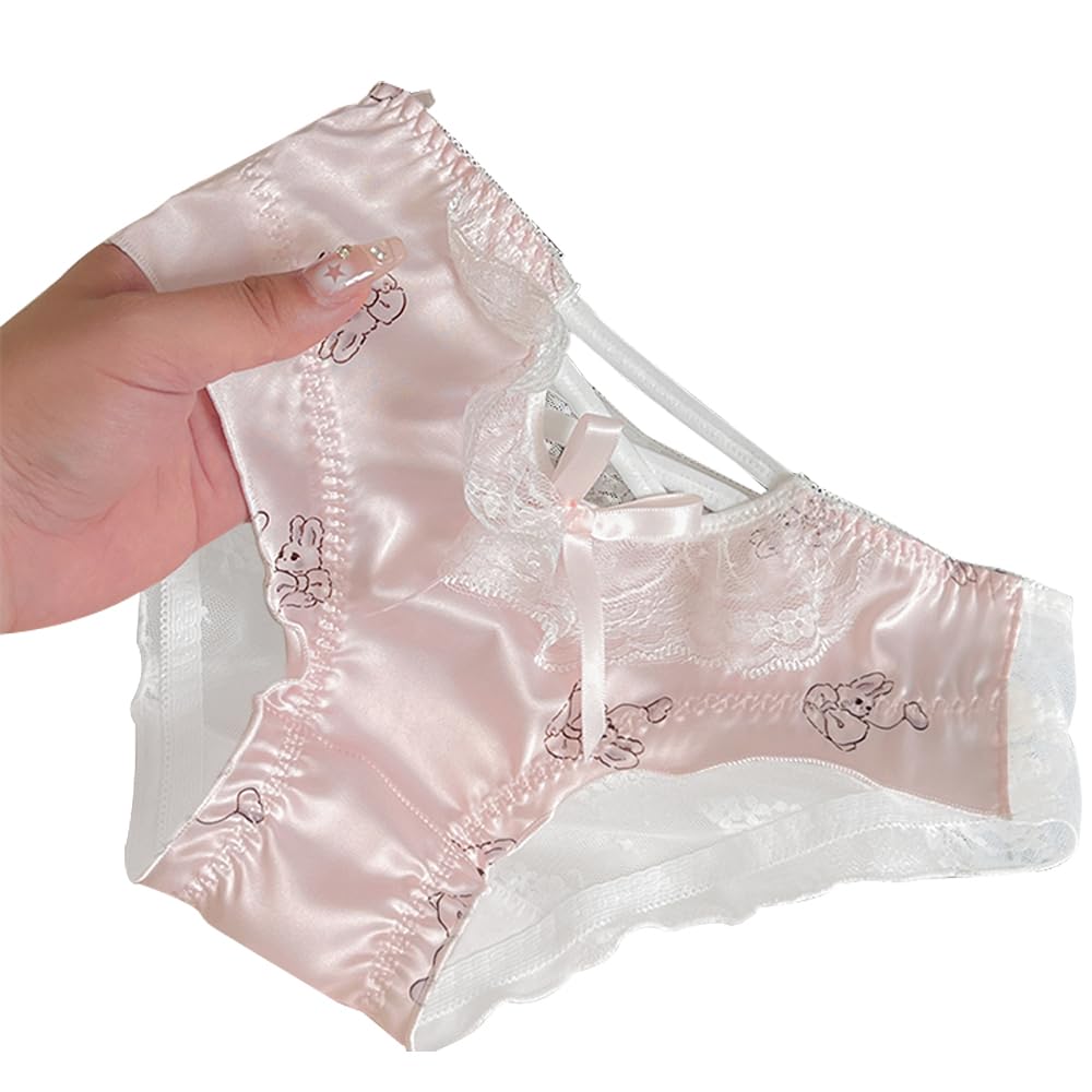 

EasyTalk Милый Принт Кролика для Старшеклассницы, Лента из Района, Элегантный Девичий Стиль и Трусики, Бантик, Кружево, Стиль, Бесшовные,