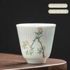 1 Pcs Chinese Handmade Ceramic Teacup Exquisite Hand-painted Flowers Tea Bowl Meditation Cup Porcelain Tea Set Master Cup