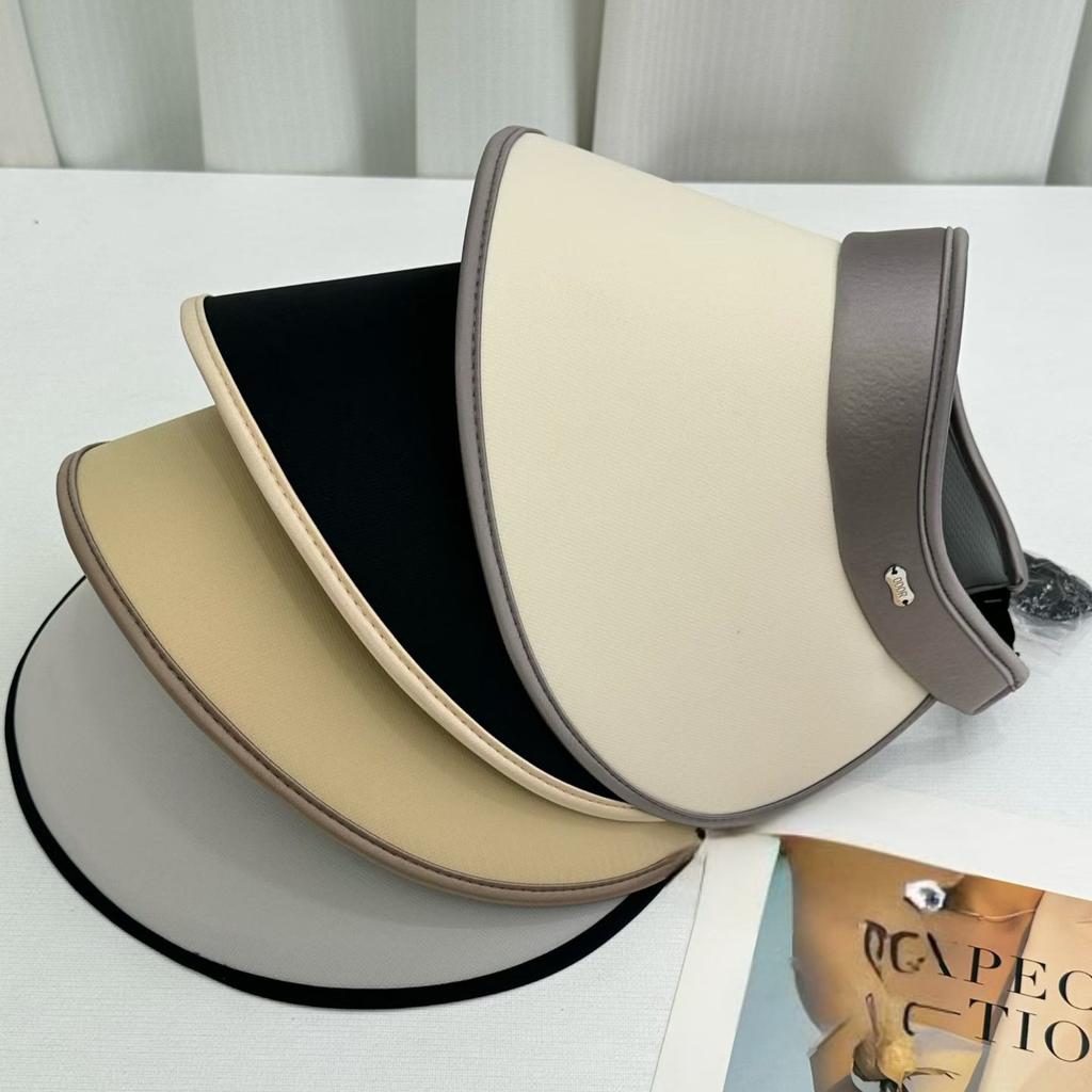 New oversized brim double-sided ice silk empty top Internet celebrity foldable storage sunscreen fashion hat sun hat shows small face