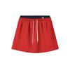 Heritage Fashion Classic Simple Retro Versatile Comfortable Color Block Waistband Casual Skirt Women Skirts Red F11W628314FRD