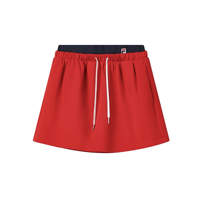 FILA Heritage Fashion Classic Simple Retro Versatile Comfortable Color Block Waistband Casual Skirt Women skirts Red F11W628314FRD M