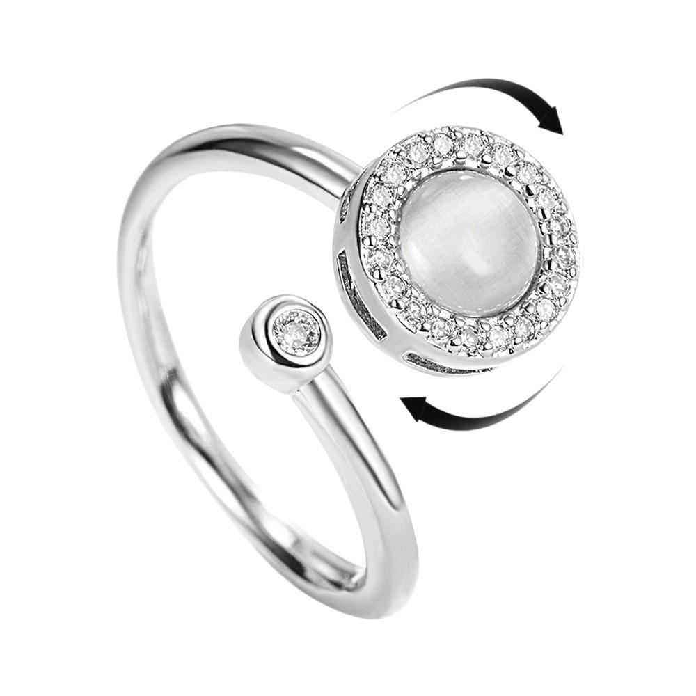 Rotatable Cat's Eye Stone Ring: Women's Niche Design with Light Luxury and Celebrity Style