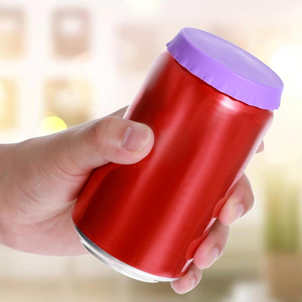 6PCS Beer Can Toppers for Soda, 2.5 Inch Silicone Soda Lids for Cans, Reble Soda Can Lid Topper, Spill Proof Drink Covers Lids, Colorful Cans Saver