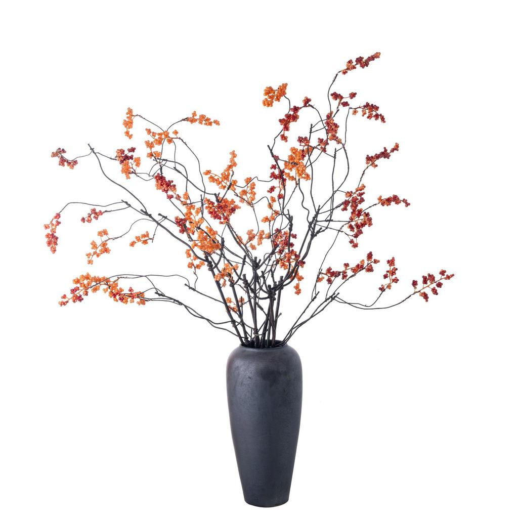 3-Prong Autumn Leaf Rose Bouquet Wall Decor - Faux Flowers for Home & Wedding