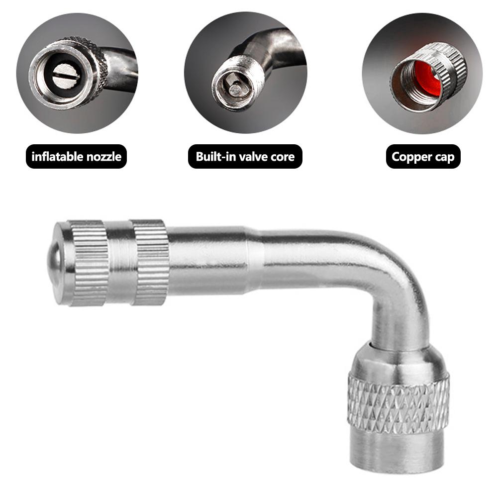 90 Degree Angle Brass Motorcycle Bent Valve Adaptor Tyre Tube Valve Extension Adapter for Car Truck Motorcycle Cycling Accessories
