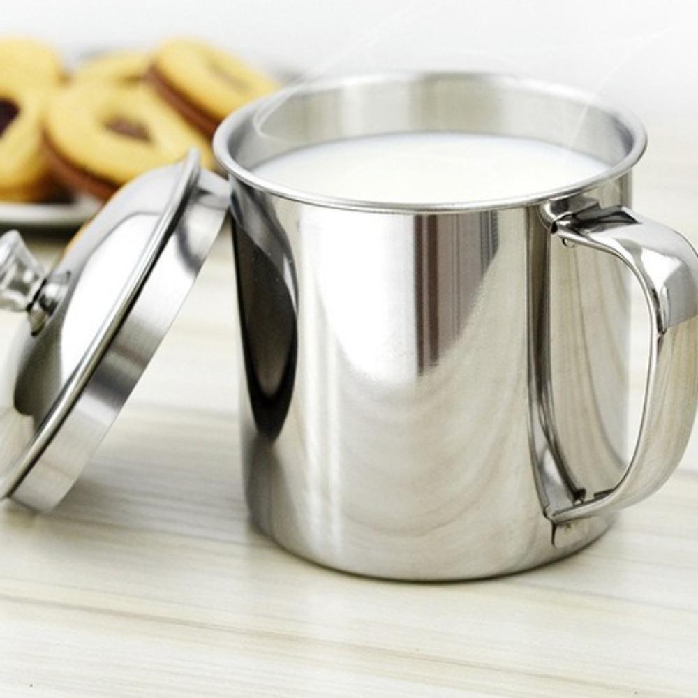 With Lid Stainless Steel Water Cup Portable Cold Drink Cup Gargle Cups Coffee Mug Office Use