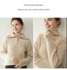 Women's Cashmere Stand Collar Zipper Sweater - Loose Fit Pullover & Cardigan