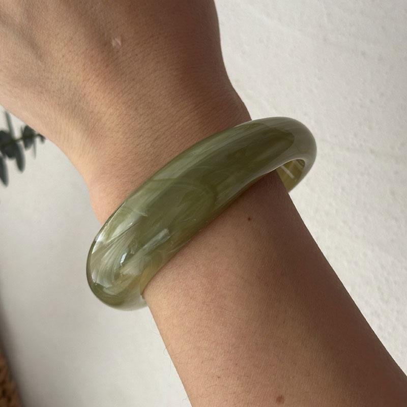 

Винтажные Бохо Панк Зеленые Толстые Смола Акрил Размытые Браслеты Геометрические Неправильные Браслеты-Манжеты Для Женщин Мужчин Ювелирные Изделия