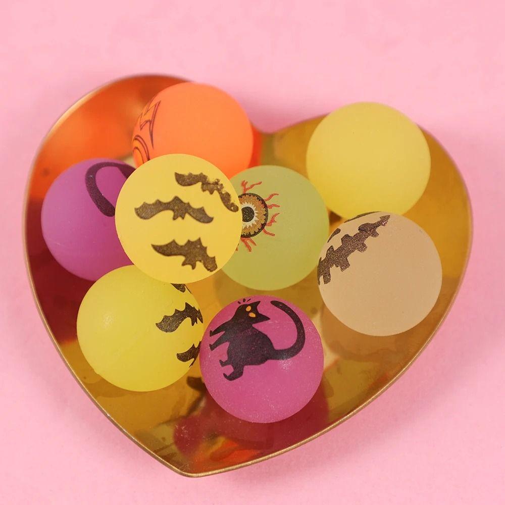 10pcs/set Stretchy Eyeballs Bouncy Eyeball Scary Luminous Bouncy Balls  Halloween Theme