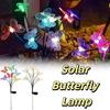 2 Modes Solar Butterfly Lights Waterproof Stake Lights Decoration LED Butterfly Lights Courtyard