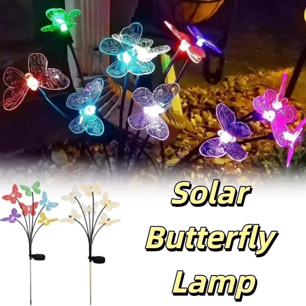 Waterproof Solar Butterfly Lights 6 LED 2 Modes Garden Solar Lights Solar Powered Battery-operated Stake Lights Pathway