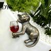 Betrunkener Stil Kätzchen Statue Betrunkene Harz Figur Pflanztopf Aufhänger, 3 Farben Faule Katze Mini Statue, Lebensechte Tier Handwerk Niedliche Hängende Figuren