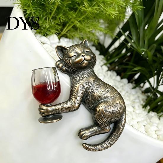 Betrunkener Stil Kätzchen Statue Betrunkene Harz Figur Pflanztopf Aufhänger, 3 Farben Faule Katze Mini Statue, Lebensechte Tier Handwerk Niedliche Hängende Figuren