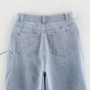 2026 Summer European & American Style High-Waist Cutout Denim Straight-Leg Pants