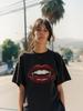 Vampire Lips TShirt Bold Amp; Seductive Tee Gothic Glam Wear Edgy Fashion Shirt Unisex T-Shirt