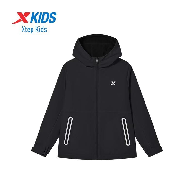 Xtep Children's Anti-Static Fleece-Lined Windbreaker