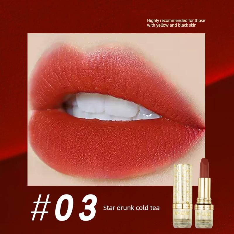 Maco Andy Lipstick Velvet Matte Finish Moisturizing No Stain On Cup Non-Fading Cheap Student Female Cameo Brown White