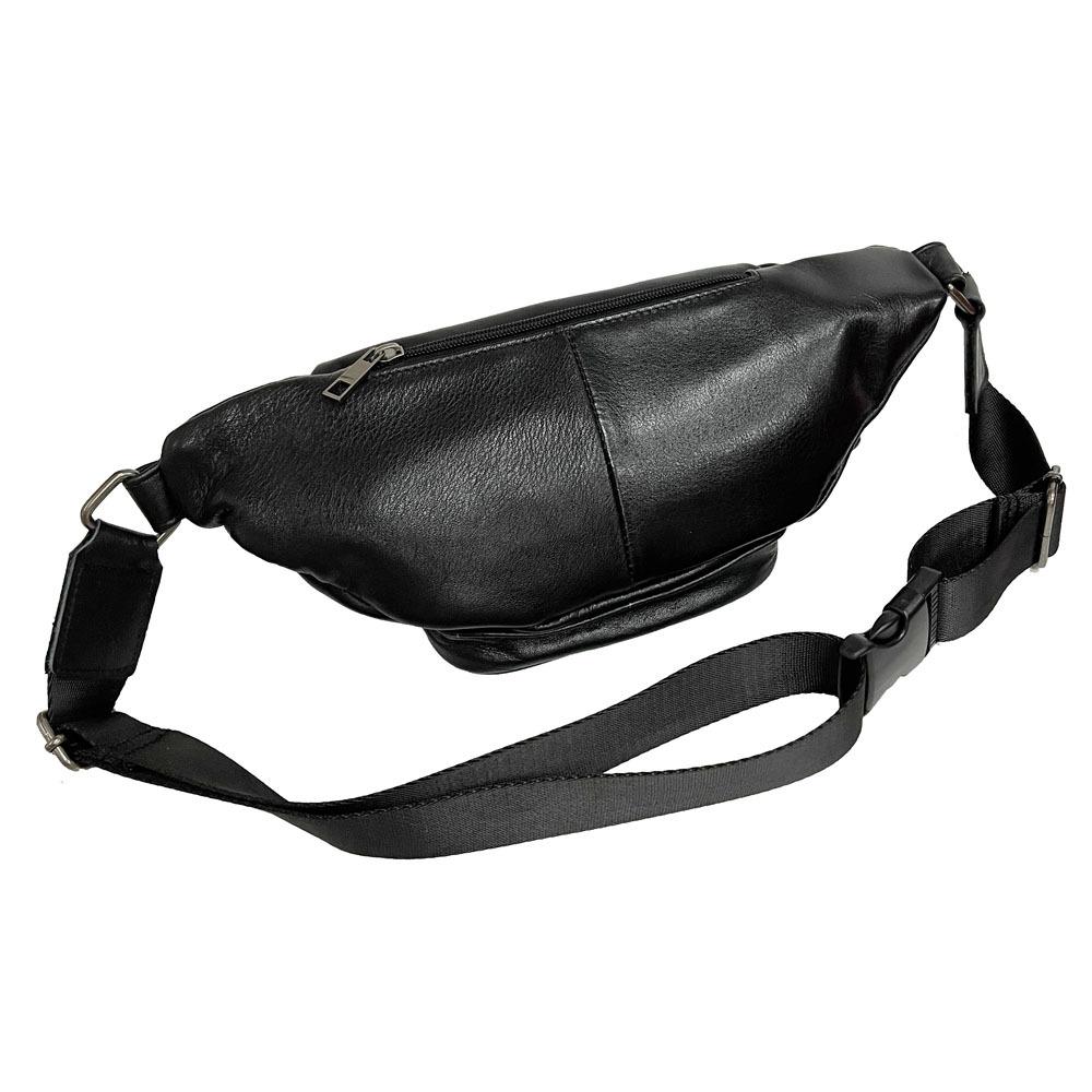 Fashion Internet Celebrity Fanny Pack High Quality First Layer Cowhide Black Fanny Pack Genuine Leather Satchel Men'S Genuine Leather Fanny Pack