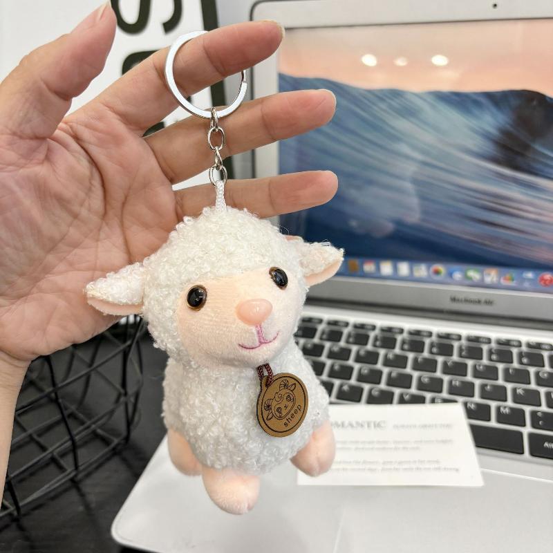 2027 Year of the Sheep Plush Lamb Keychain Lightweight Fluffy Pendant Cute Bag Charm for Wedding Party Favors