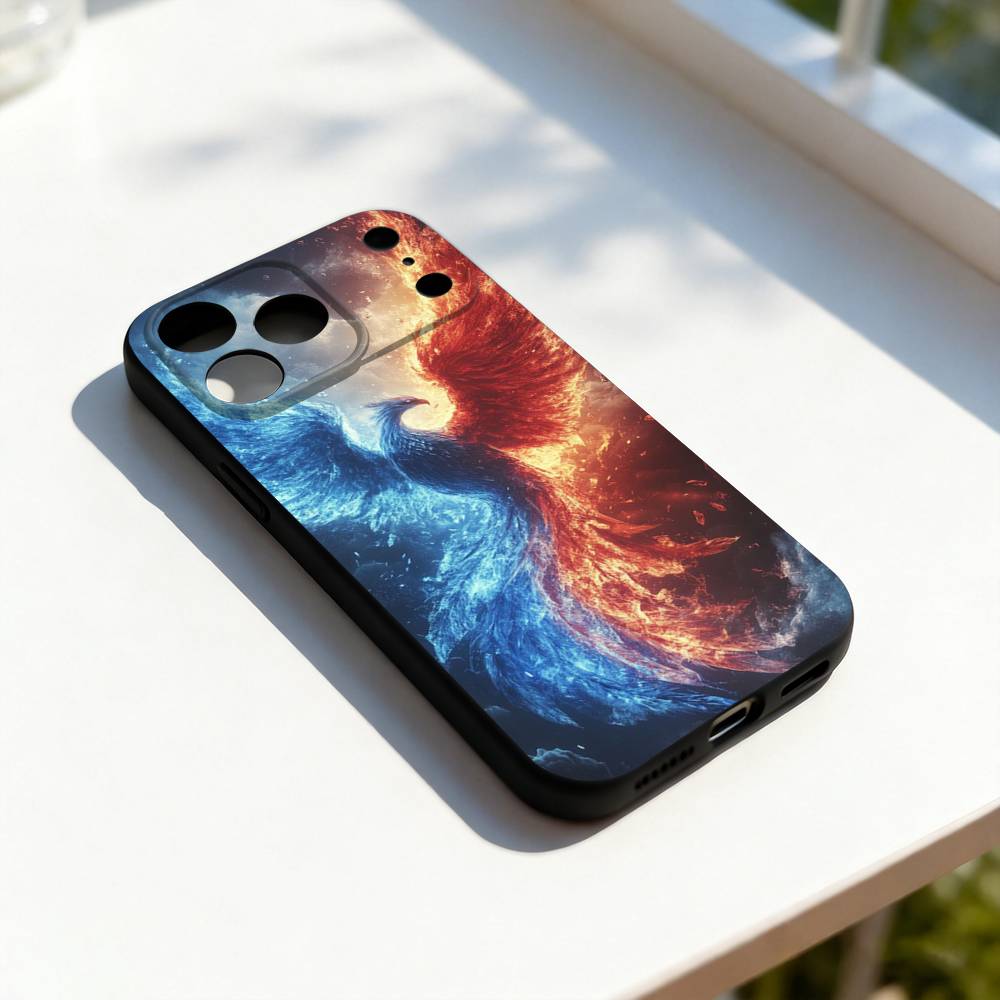 

Myth Art Cool Phoenix Phone Case For iPhone 11,12,13,14,15,16,17,Pro,Max,Plus,E,SE4,Air,Mini Black Soft Cover iPhone14ProMax