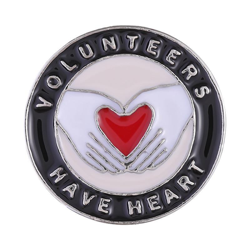 

Круглая модная брошь «Сердце волонтера» из сплава с уникальным геометрическим дизайном для всех