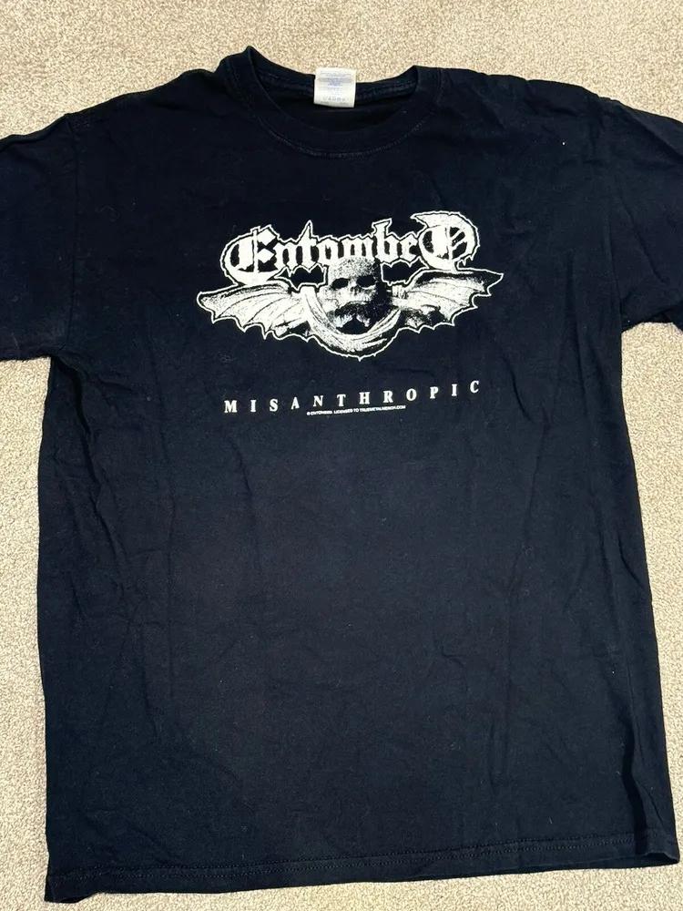 Unisex Short Sleeve Crew Neck Cotton T Shirt Entombed Misanthropic XL