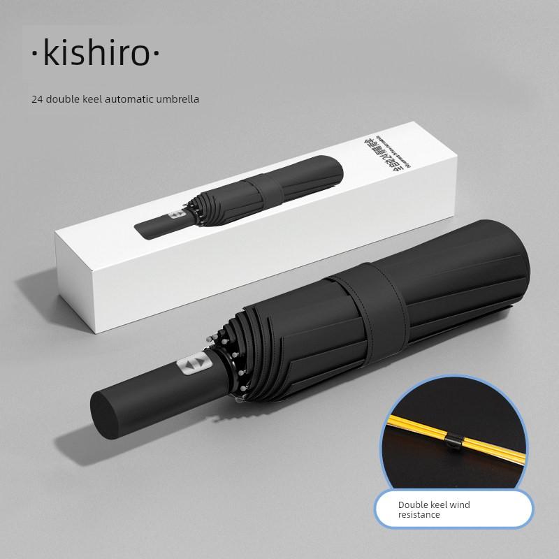 24-Rib Double-Rib Umbrella, Enlarged and Reinforced, Thickened, Fully Automatic, Dual-Use for Sun and Rain, Sunshade Umbrella for Men and Women
