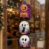 Decorative Halloween Home Accents Wooden BOO Hanging Sign, Creative Letter Pendants, Vintage Ghost Pumpkin Black Cat Festive Atmosphere Decoration Bat