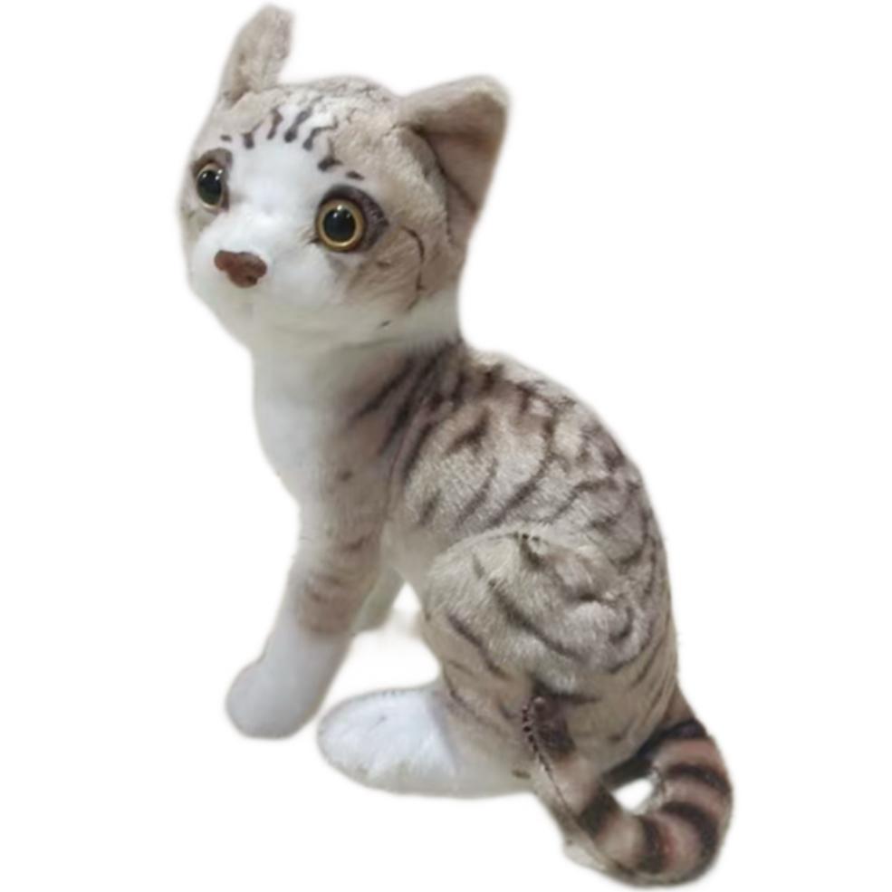 Stuffed Siame Cats Plush Toy 2025Cm Simulation American Shorthair Cute Cat Pet Toys Lifelike Home Decor Birthday Gift