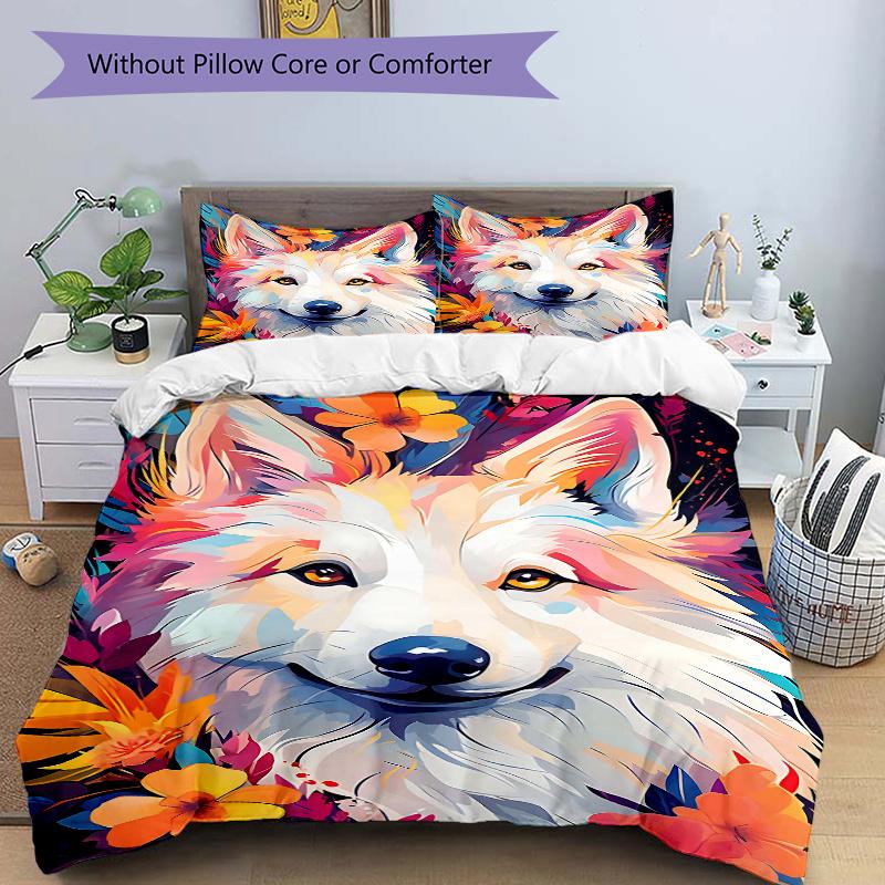 

3pcs Wolf Animal Design Printed Quilt Set - Includes 1 Quilt Cover and 135x200cm