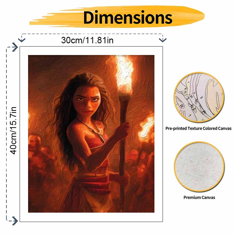 Disney Moana Oil Painting Kit Canvas DIY Home Decor Gift 129