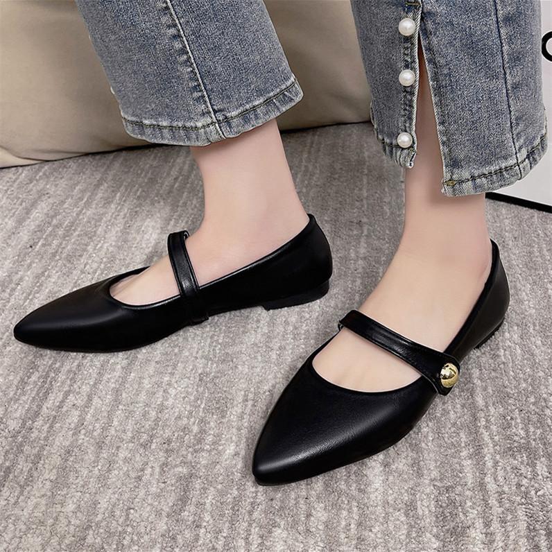 Single shoes women's new spring temperament flat shoes soft sole shallow mouth fashion women's shoes 2026