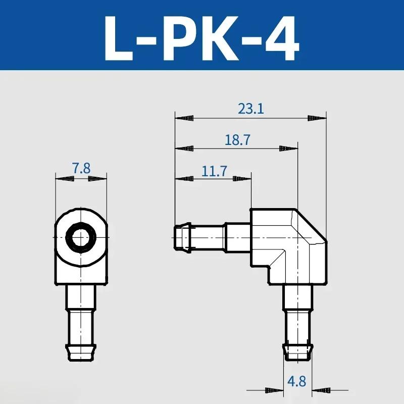 

Y/T/L/type Tracheal Joint L-T-Y-PK-2-3-4-6 Pneumatic Components Quick Plug Connector Hose Barb