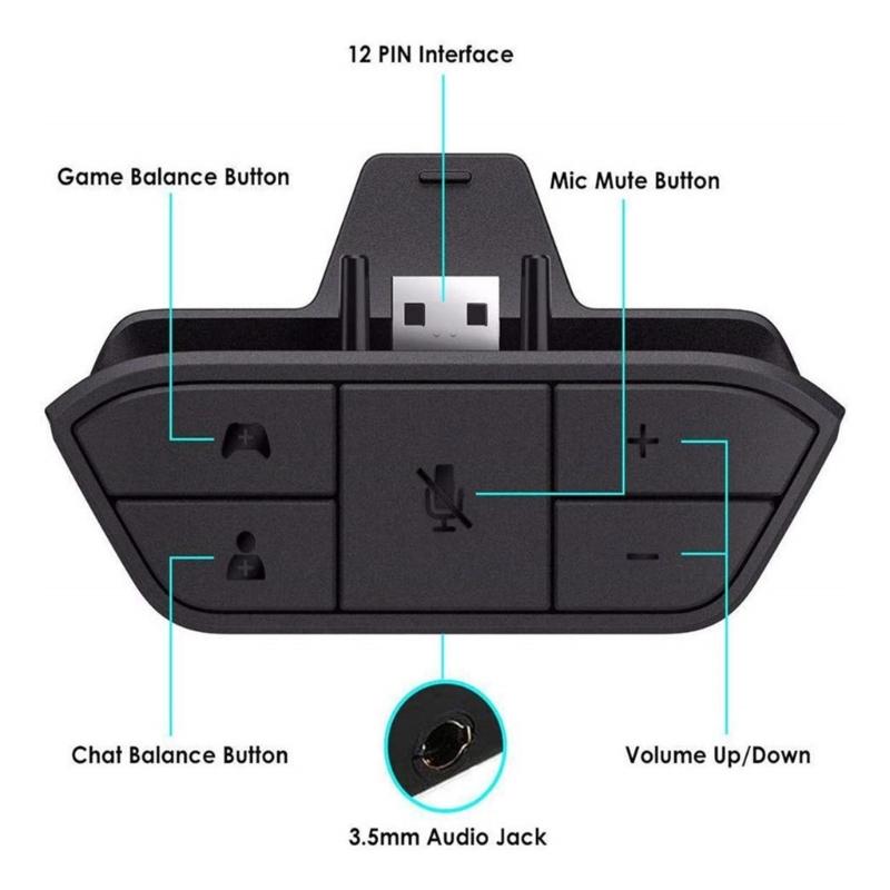 Gaming Headsets Adapter for Controllers, Simple No USB Cable Included
