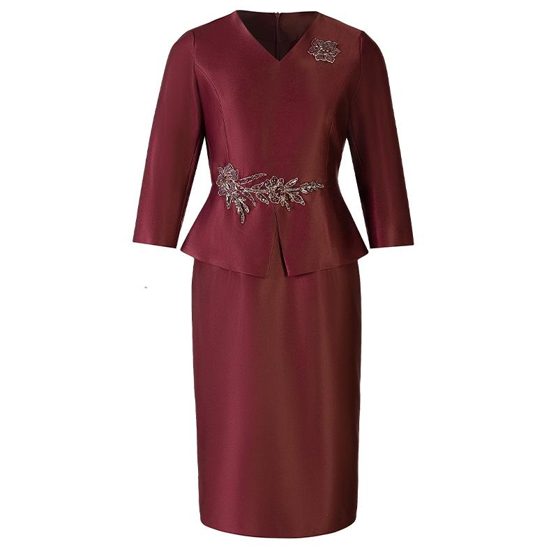 2025 Elegant Young Mother of the Groom Slimming Faux Two-Piece Dress