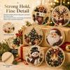 6 Wooden Christmas Ornaments DIY Pearl Art Kits for Adults, Hanging Diamond Art Christmas Ornaments Set with Pearls